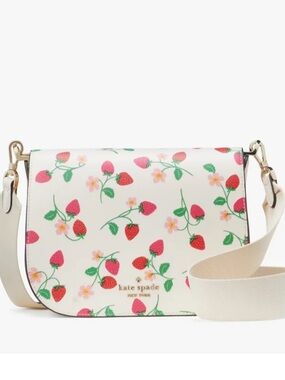 NWOT Kate Spade Madison
Strawberry Vine Saddle Crossbody 
Bag